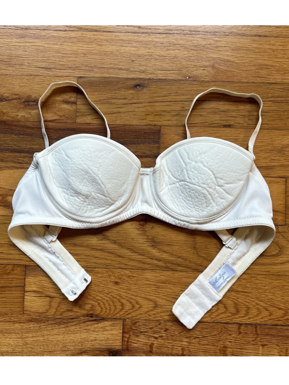 MALIZIA LA PERLA 1990'S STRAPLESS BALCONETTE BRA 32 UNDERWIRE DETACHABLE STRAPS